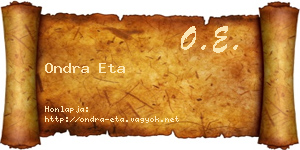 Ondra Eta névjegykártya